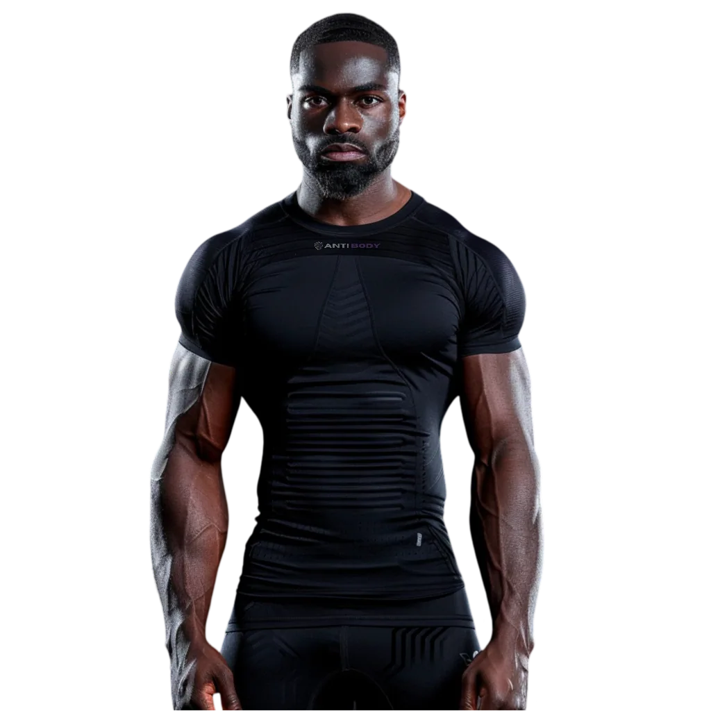 Athlete wearing an AntiBody compression top