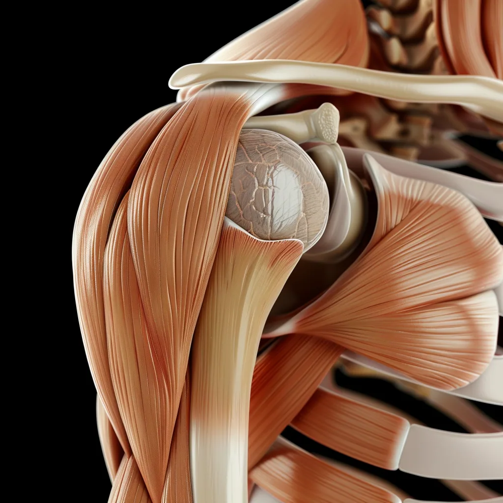Anatomical rendering of a shoulder joint